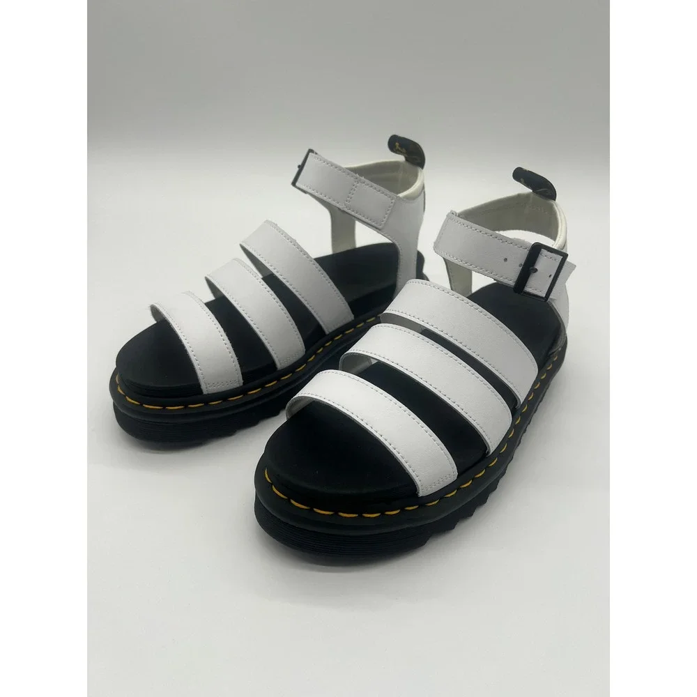 Dr. Martens Blaire Hydro White Leather Gladiator Platform Sandals Womens 9